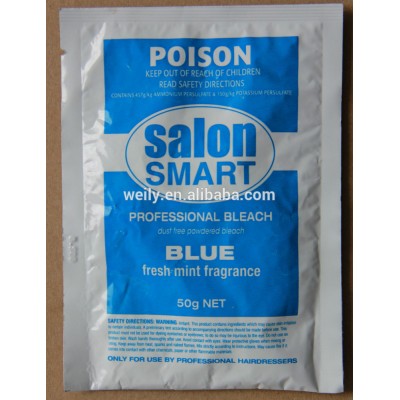 Dust free powdered hair bleach blue fresh mint fragrance sachet